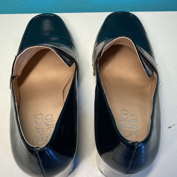Franco Sarto Womens Heels Size 7 / 37 Black Patent Leather 3" Block Heel Shoes - Picture 7 of 15